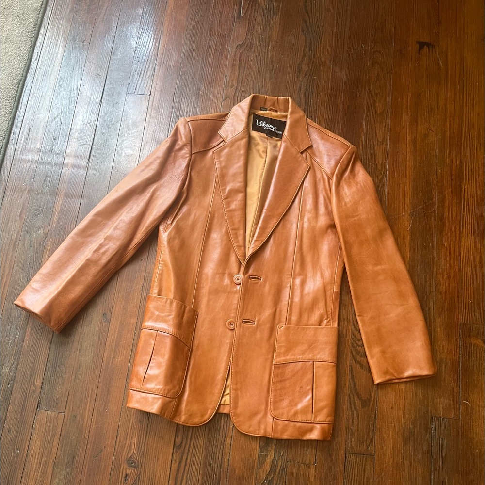 Wilsons Leather Vintage Tan Blazer - Picture 2 of 15